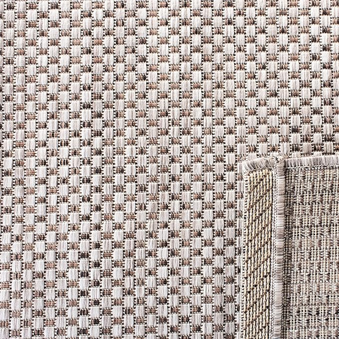 SAFAVIEH Courtyard Collection Area Rug - 8' x 10', Beige & Brown, Non-Shedding & Easy Care, Indoor/Outdoor & Washable-Ideal for Patio, Backyard, Mudroom (CY8521-36312)