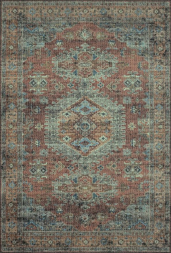 Loloi II Skye Collection SKY-07 Terracotta/Sky 2'-6" x 10'-0" Runner Rug