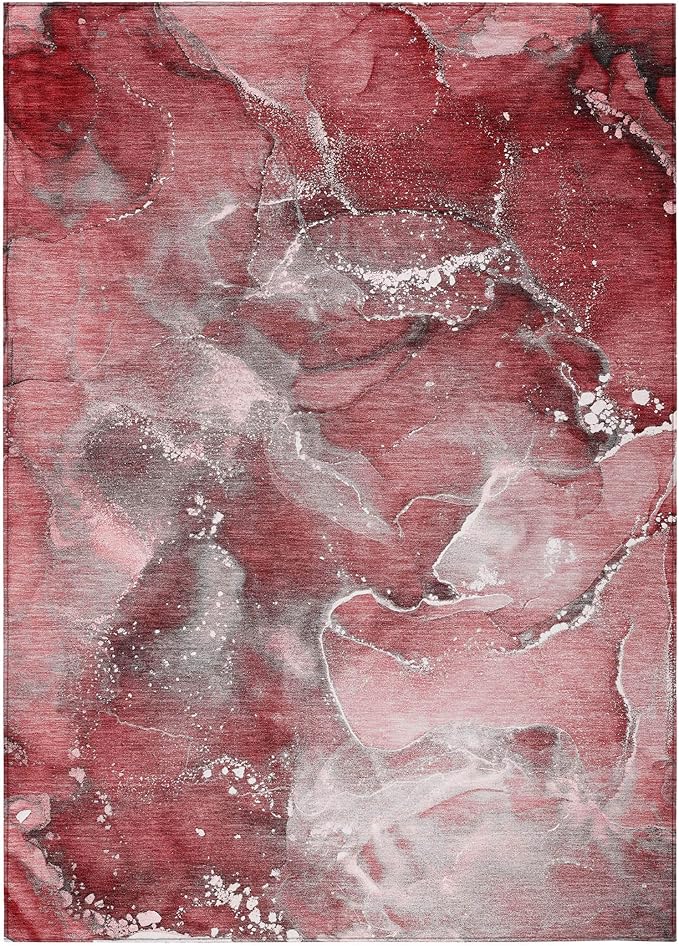 Addison Rugs Chantille ACN518 Red 9' x 12 Indoor Outdoor Area Rug, Stain Resistant, Machine Washable, Non Shedding, Bedroom, Living Room, Dining Room, Kitchen Rug