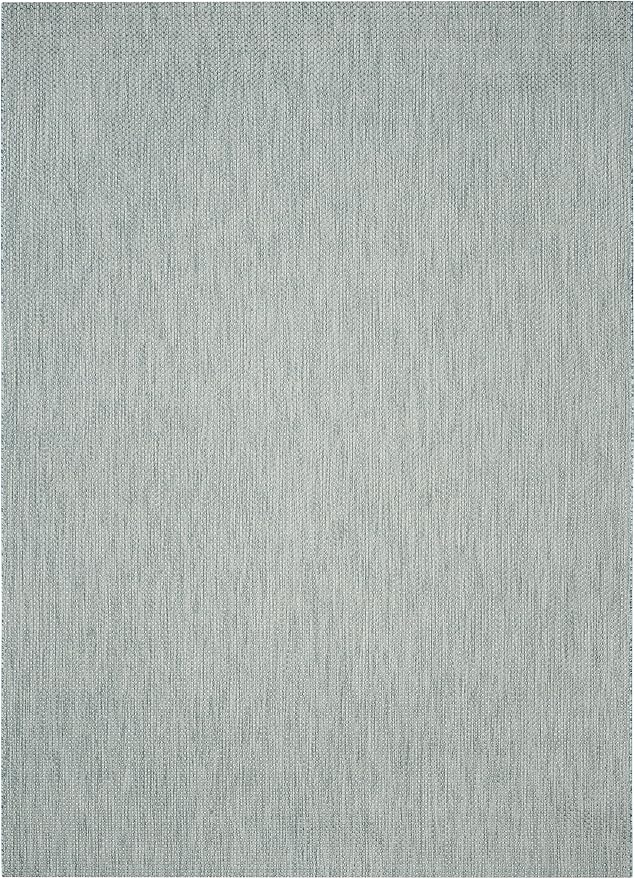 SAFAVIEH Courtyard Collection Area Rug - 8' x 11', Aqua & Grey, Non-Shedding & Easy Care, Indoor/Outdoor & Washable-Ideal for Patio, Backyard, Mudroom (CY8521-37121)