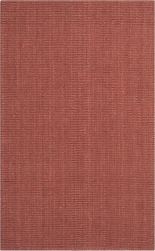 SAFAVIEH Natural Fiber Collection Accent Rug - 4' x 6', Rust, Handmade Chunky Textured Jute 0.75-inch Thick, Ideal for High Traffic Areas in Entryway, Living Room, Bedroom (NF447C)
