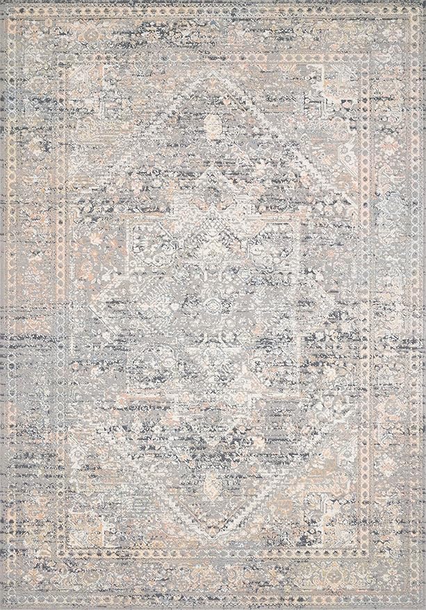 Loloi II Lucia Collection LUC-01 Grey/Sunset 2'-8" x 14' Runner Rug