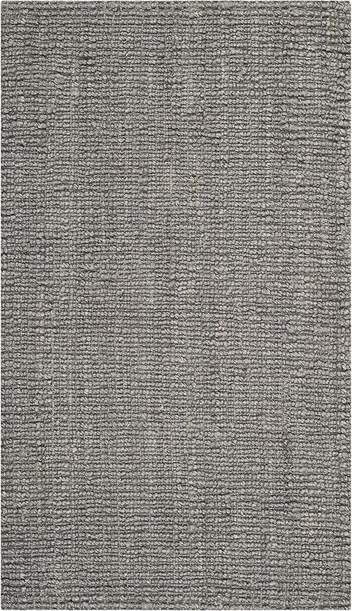 SAFAVIEH Natural Fiber Collection Accent Rug - 4' x 6', Light Grey, Handmade Chunky Textured Jute 0.75-inch Thick, Ideal for High Traffic Areas in Entryway, Living Room, Bedroom (NF447G)