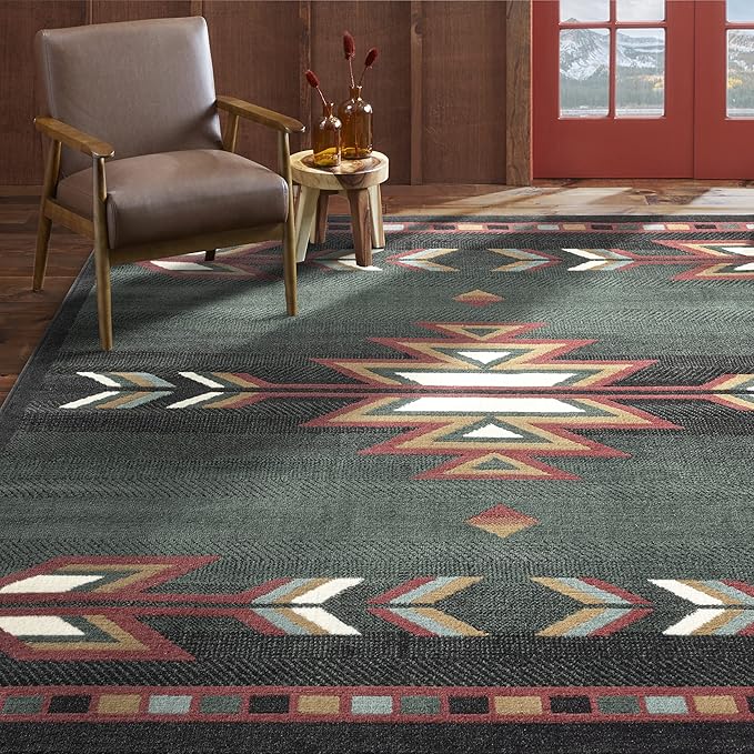 Home Dynamix Premium Sagrada Southwestern Geometric Area Rug Green/Red, 7'8"x10'7"