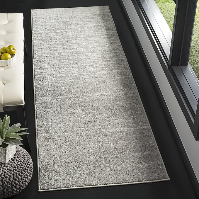 SAFAVIEH Adirondack Collection Runner Rug - 2'6" x 10', Light Grey & Grey, Modern Ombre Design, Non-Shedding & Easy Care, Ideal for High Traffic Areas in Living Room, Bedroom (ADR113C)