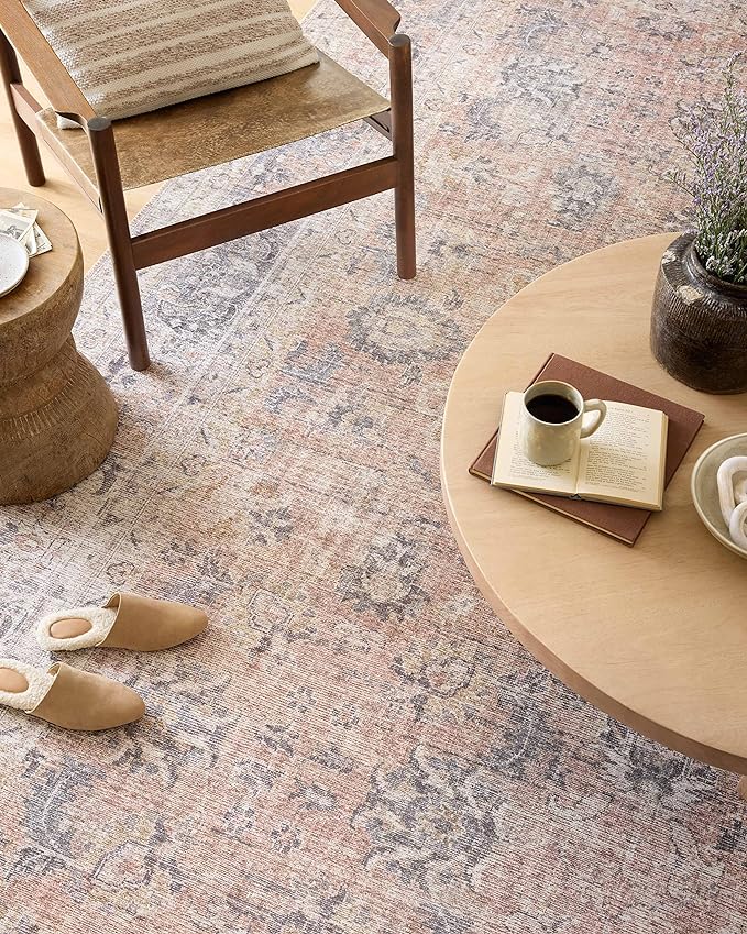 Loloi II Skye Collection SKY-01 Blush/Grey 2'-6" x 12'-0" Runner Rug