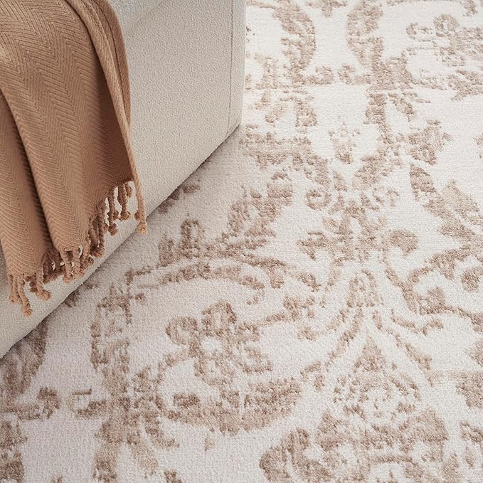 Nourison Jubilant Vintage Ivory Beige 7'10" x 9'10" Area Rug, Easy Clean, Non Shedding, Bed Room, Living Room, Dining Room, Kitchen (8x10)