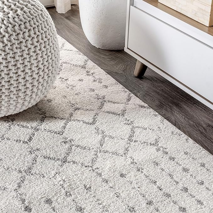 JONATHAN Y MOH101B-214 Moroccan Hype Boho Vintage Diamond 2 ft. x 14 ft. Runner-Rug, Bohemian, Southwestern, Transitional, Pet Friendly, Non Shedding, Stain Resistant, Easy-Cleaning, Cream/Gray
