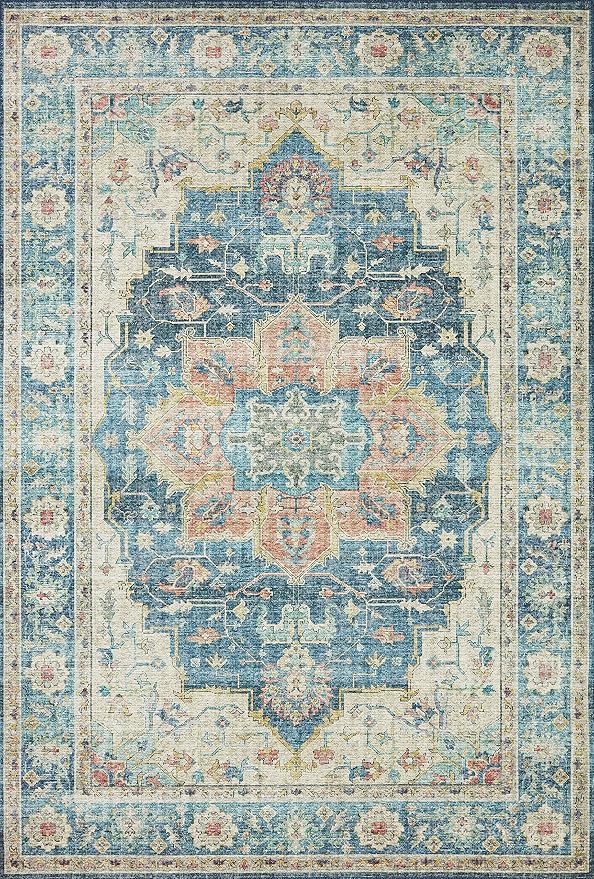 Loloi II Skye Collection SKY-12 Ocean/Multi 2'-6" x 12'-0" Runner Rug