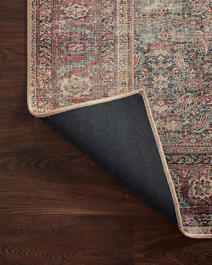Loloi II Wynter Collection WYN-09 Onyx/Multi 3'-6" x 5'-6", .13" Thick, Accent Rug, Soft, Durable, Printed, Vintage Inspired, Low Pile, Non-Shedding, Easy Clean, Living Room Rug