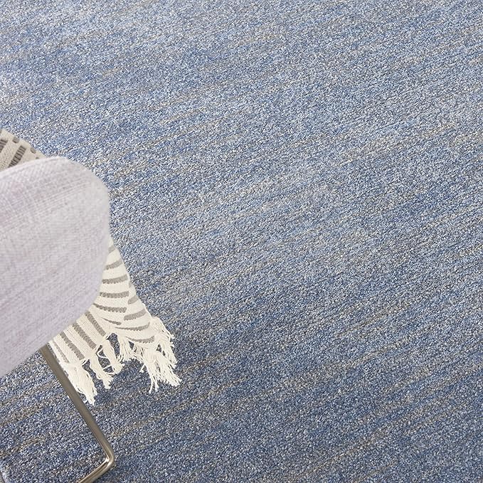 Nourison Essentials Indoor/Outdoor Blue/Grey 5' x 7' Area Rug, Easy Cleaning, Non Shedding, Bed Room, Living Room, Dining Room, Backyard, Deck, Patio (5x7)