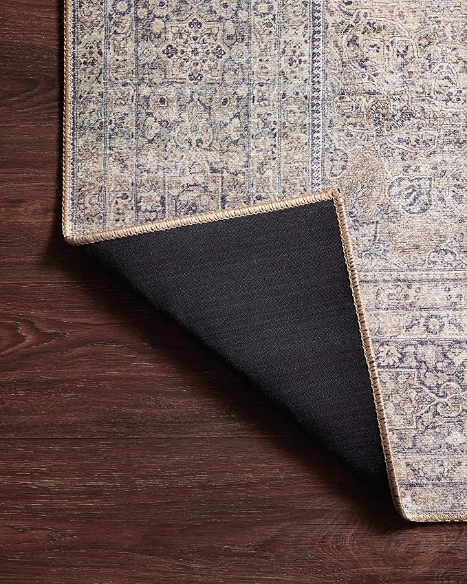 Loloi II Wynter Collection WYN-03 Silver/Charcoal 2'-6" x 9'-6", .13" Thick, Runner Rug, Soft, Durable, Printed, Vintage Inspired, Low Pile, Non-Shedding, Easy Clean, Living Room Rug