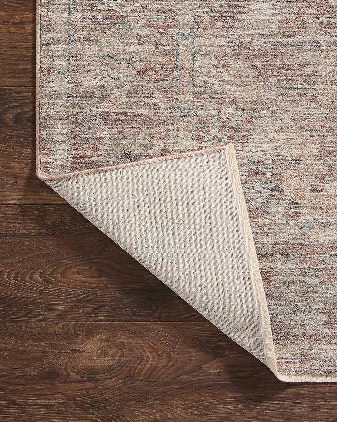 Loloi Magnolia Home by Joanna Gaines Millie Collection MIE-04 Brick/Fog 5'-3" x 7'-6", .25" Pile Height, Area Rug