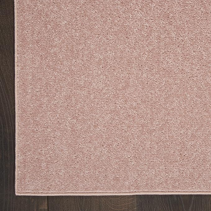 Nourison Essentials Solid Indoor/Outdoor Pink 2'2" x 16 Area Rug, Easy Cleaning, Non Shedding, Bed Room, Living Room, Dining Room, Deck, Patio, Backyard (2x16)