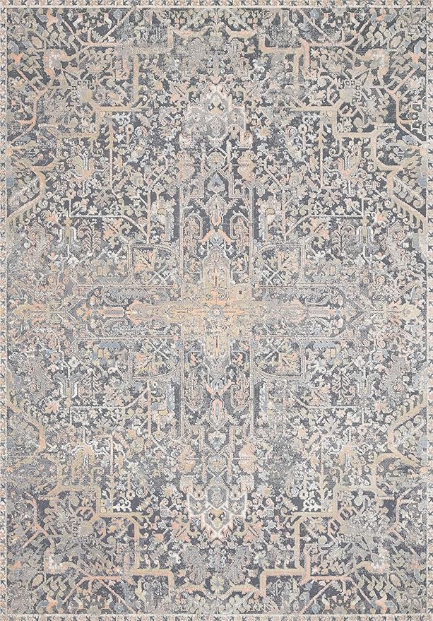 Loloi II Lucia Collection LUC-02 Charcoal/Multi 2'-8" x 8' Runner Rug
