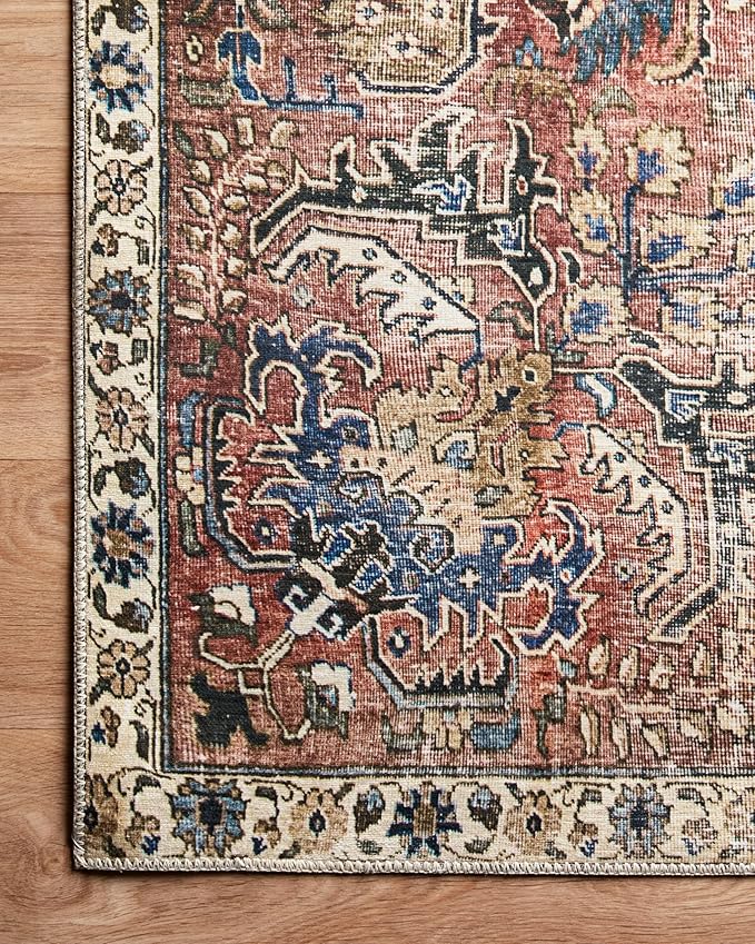 Loloi Chris Loves Julia Jules Collection JUL-01 Merlot/Multi 2'-0'' x 5'-0'', .13" Pile Height, Accent Rug