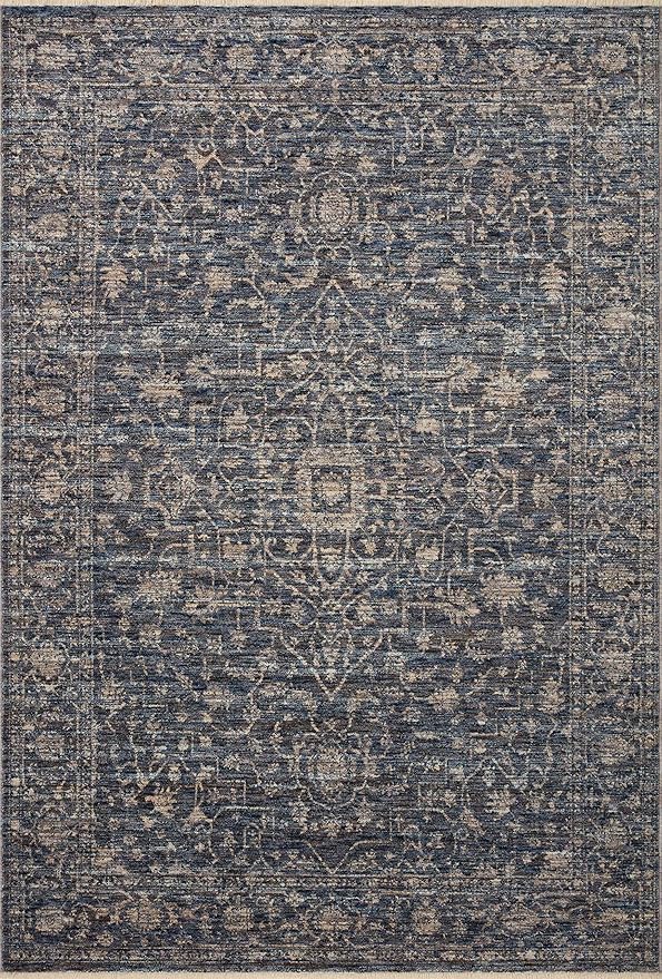 Loloi Sorrento Collection 2'-7" x 8'-0" Runner Rug in Midnight/Natural - Vintage Inspired Patterned Area Rug, Unique Area Rug for Living Room, Bedroom, Dining Area