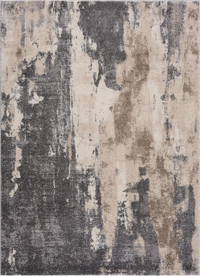 LUXE WEAVERS Euston Collection Gray-Gray 2x7 Modern Abstract Area Rug