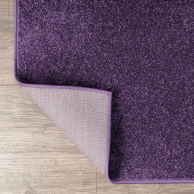 JONATHAN Y SEU100N-214 Haze Solid Low-Pile Indoor Runner Rug, Coastal, Bohemian, Minimalist, Classic, Casual for Bedroom,Kitchen,Living Room,Non Shedding,Easy-Washing, Purple, 2 X 14