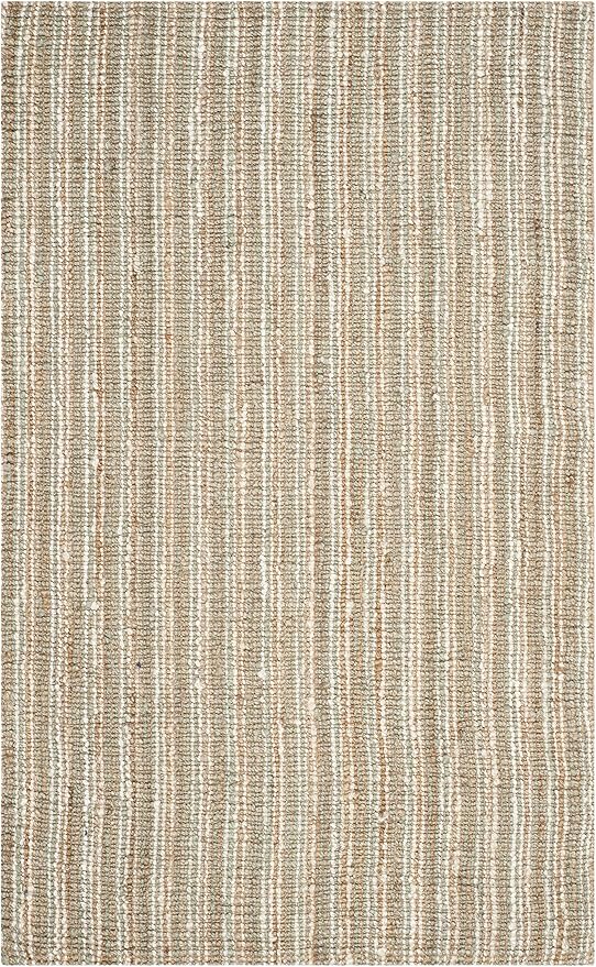 SAFAVIEH Natural Fiber Collection Area Rug - 6' x 9', Sage & Natural, Handmade Chunky Textured Jute 0.75-inch Thick, Ideal for High Traffic Areas in Living Room, Bedroom (NF447S)