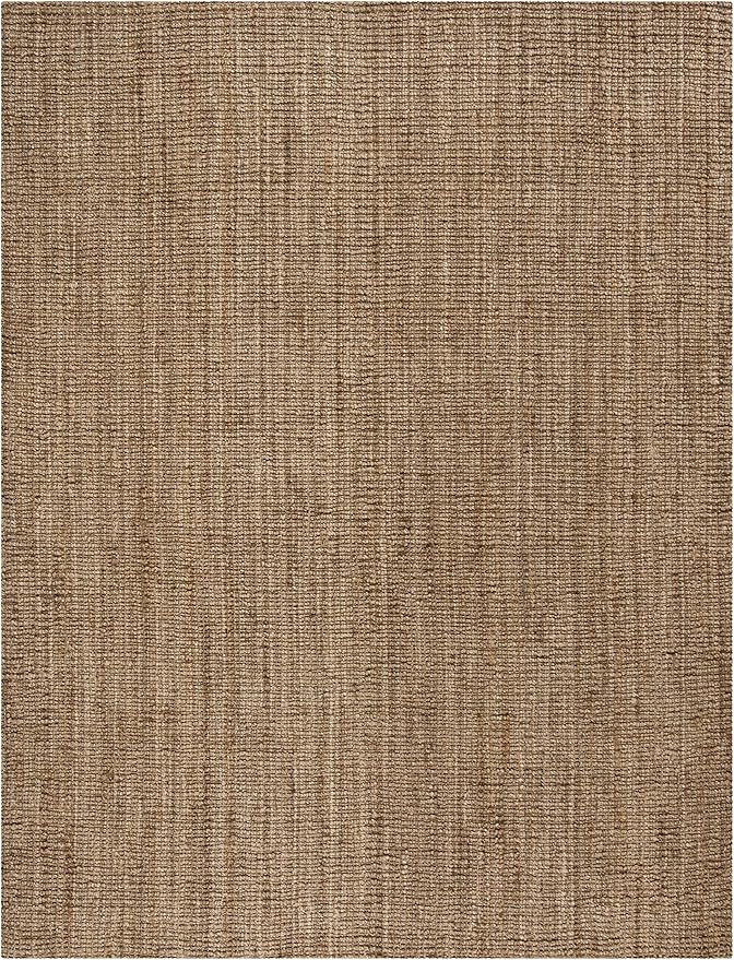 SAFAVIEH Natural Fiber Collection Area Rug - 10' x 14', Natural & Grey, Handmade Chunky Textured Jute 0.75-inch Thick, Ideal for High Traffic Areas in Living Room, Bedroom (NF447M)