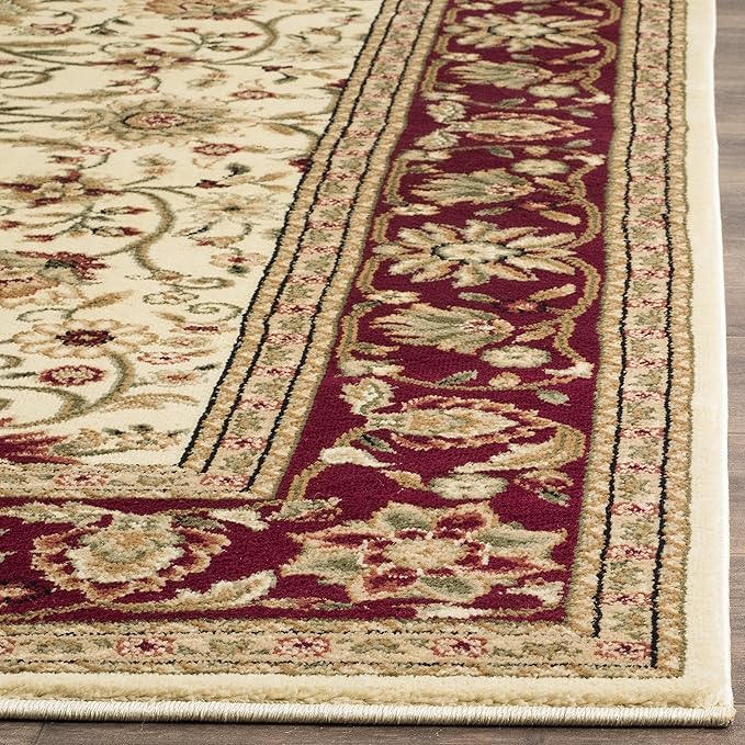 SAFAVIEH Lyndhurst Collection 3'3" Square Ivory/Red LNH212K Traditional Oriental Non-Shedding Living Room Bedroom Accent Rug