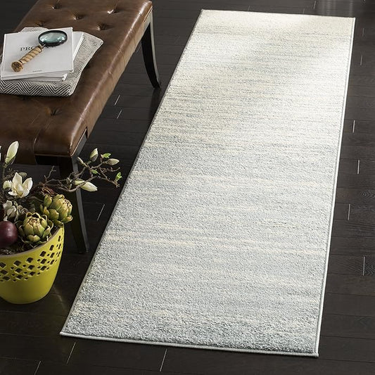 SAFAVIEH Adirondack Collection Runner Rug - 2'6" x 10', Slate & Cream, Modern Ombre Design, Non-Shedding & Easy Care, Ideal for High Traffic Areas in Living Room, Bedroom (ADR113T)