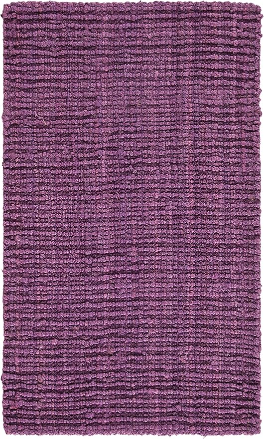 SAFAVIEH Natural Fiber Collection Accent Rug - 3' x 5', Purple, Handmade Chunky Textured Jute 0.75-inch Thick, Ideal for High Traffic Areas in Entryway, Living Room, Bedroom (NF447B)