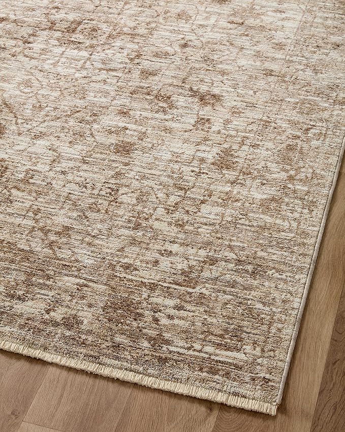 Loloi Sorrento Collection 3'-11" x 5'-7" Accent Rug in Bark/Natural - Vintage Inspired Patterned Area Rug, Unique Area Rug for Living Room, Bedroom, Dining Area