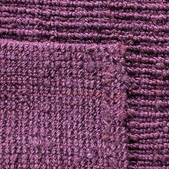 SAFAVIEH Natural Fiber Collection Runner Rug - 2'6" x 6', Purple, Handmade Chunky Textured Jute 0.75-inch Thick, Ideal for High Traffic Areas in Living Room, Bedroom (NF447B)