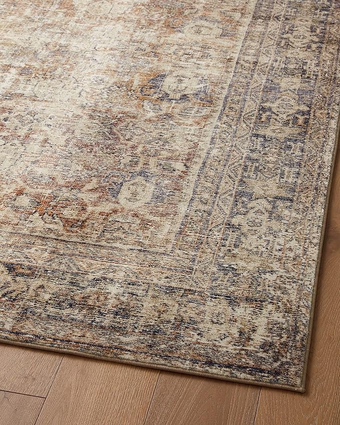 Loloi Amber Lewis Morgan 2'-3" x 9'-6" Runner Runner Rug in Sunset/Ink - Large Area Rug, Neutral Area Rug for Room Décor, Vintage Rug Inspired, Soft Area Rug for Living Room, Bedroom, Dining Area