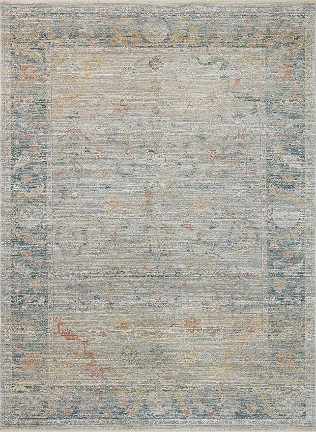 Loloi Magnolia Home by Joanna Gaines Millie Collection MIE-04 Slate/Multi 2'-7" x 10'-0", .25" Pile Height, Runner Rug