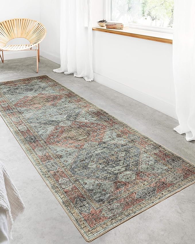 Loloi II Skye Collection SKY-06 Apricot/Mist 2'-6" x 7'-6" Runner Rug