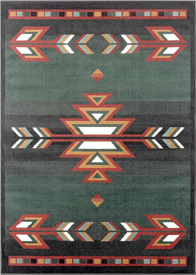 Home Dynamix Premium Sagrada Southwestern Geometric Area Rug Green/Red, 7'8"x10'7"
