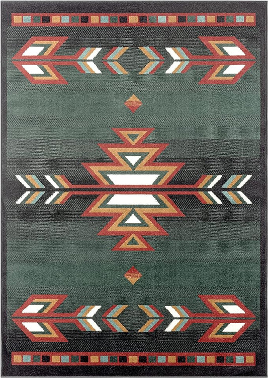 Home Dynamix Premium Sagrada Southwestern Geometric Area Rug Green/Red, 7'8"x10'7"