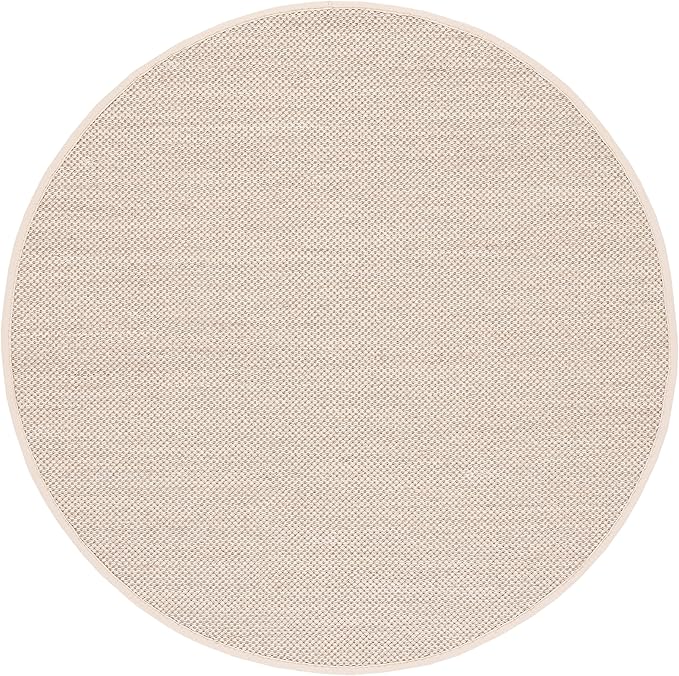 SAFAVIEH Natural Fiber Collection 11' Round Marble/Beige NF143C Border Sisal Entryway Foyer Living Room Bedroom Kitchen Area Rug