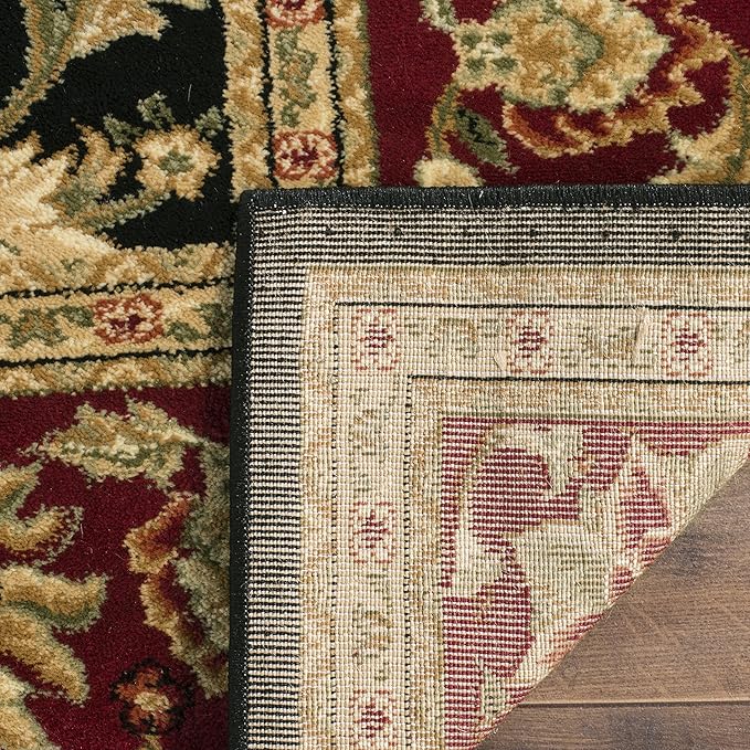 SAFAVIEH Lyndhurst Collection 10' Square Black/Red LNH212G Traditional Oriental Non-Shedding Living Room Bedroom Area Rug