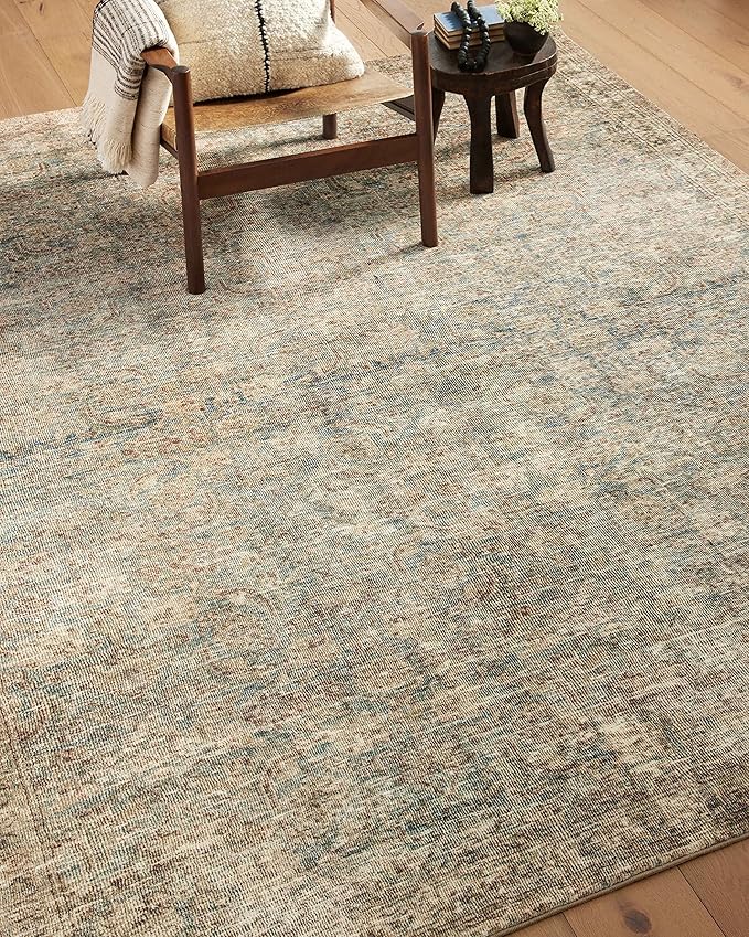 Loloi Amber Lewis Morgan 2'-3" x 9'-6" Runner Runner Rug in Sea/Sage - Large Area Rug, Neutral Area Rug for Room Décor, Vintage Rug Inspired, Soft Area Rug for Living Room, Bedroom, Dining Area