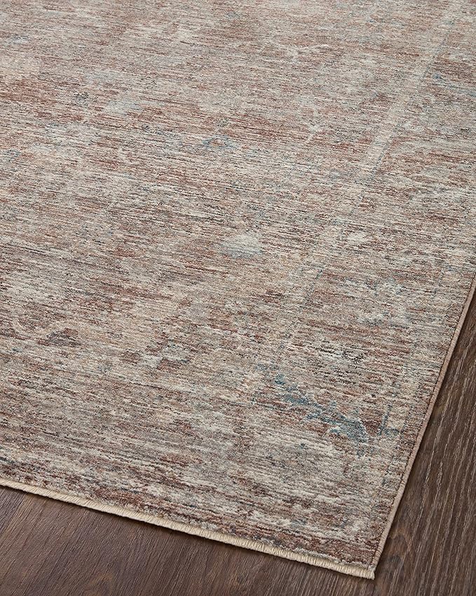 Loloi Magnolia Home by Joanna Gaines Millie Collection MIE-04 Brick/Fog 2'-3" x 3'-10", .25" Pile Height, Accent Rug