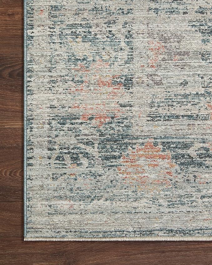 Loloi Magnolia Home by Joanna Gaines Millie Collection MIE-01 Blue/Multi 11'-6" x 15'-7", .25" Pile Height, Area Rug
