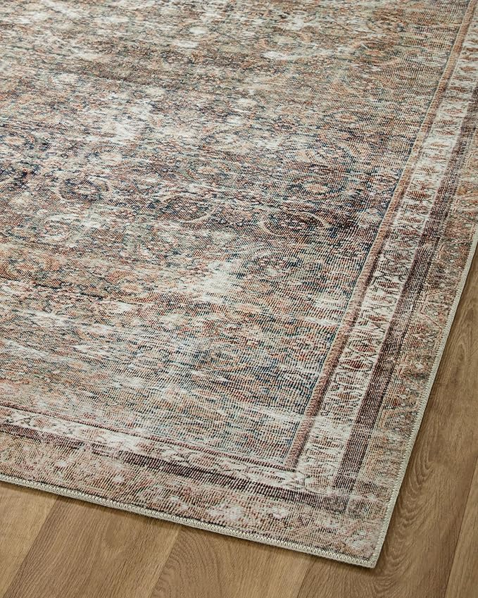 Loloi Chris Loves Julia Jules Collection JUL-09 Ink/Terracotta 3'-6'' x 5'-6'', .13" Pile Height, Accent Rug