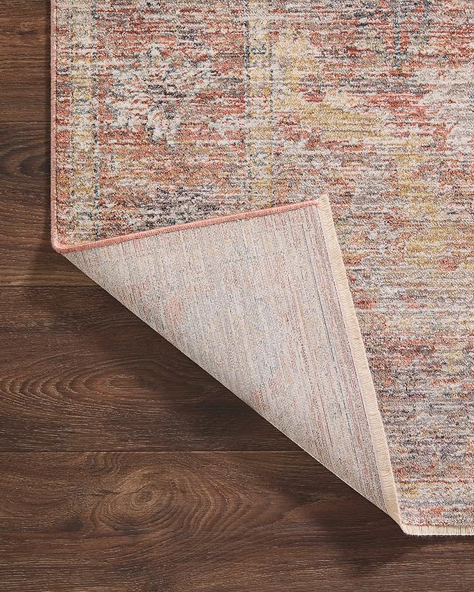 Loloi Magnolia Home by Joanna Gaines Millie Collection MIE-04 Sunset/Multi 5'-3" x 7'-6", .25" Pile Height, Area Rug