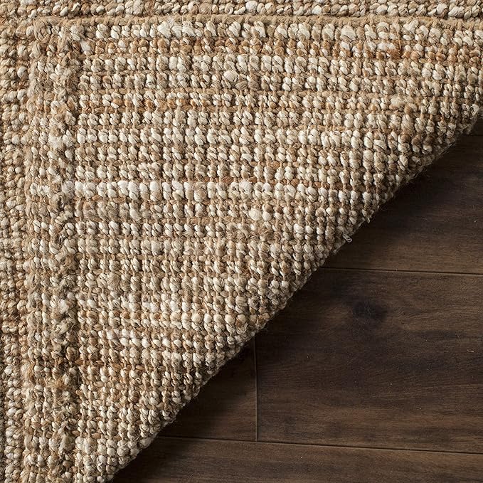 SAFAVIEH Natural Fiber Collection Runner Rug - 2'6" x 6', Natural & Ivory, Handmade Chunky Textured Jute 0.75-inch Thick, Ideal for High Traffic Areas in Living Room, Bedroom (NF447N)