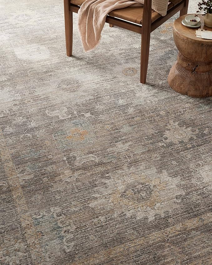 Loloi Magnolia Home by Joanna Gaines Millie Collection MIE-05 Stone/Natural 3'-6" x 5'-6", .25" Pile Height, Accent Rug