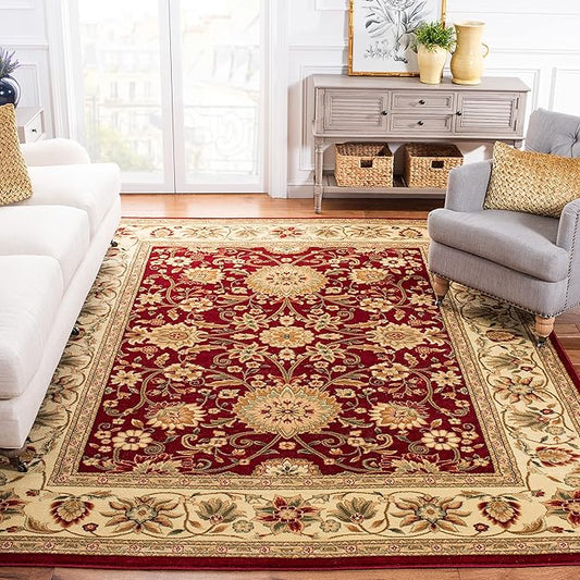 SAFAVIEH Lyndhurst Collection LNH212F Traditional Oriental Non-Shedding Living Room Bedroom Dining Home Office Area Rug( Red / Ivory, 7'9" x 9'9")