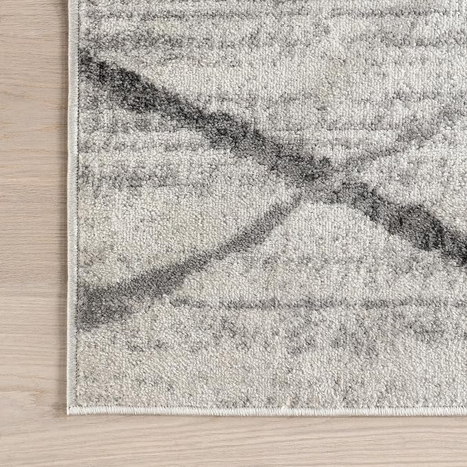 nuLOOM 7x9 Thigpen Contemporary Area Rug, Grey, Abstract Lines, Non-Slip Backing, Stain Resistant, For Bedroom, Dining Room, Living Room, Hallway, Office, Kitchen, Entryway