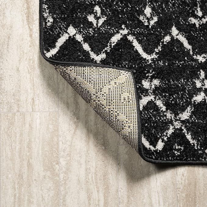 JONATHAN Y MOH101D-214 Moroccan Hype Boho Vintage Diamond Black/Ivory 2 ft. x 14 ft. Runner Rug, Pet Friendly, Non Shedding, Stain Resistant, Easy-Cleaning for Home, Bedroom, Living Room, Kitchen