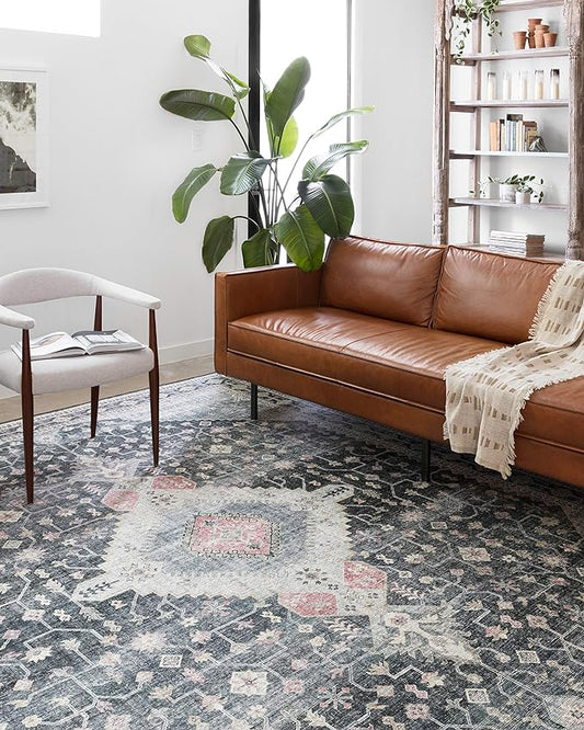 Loloi II Skye Collection SKY-02 Charcoal/Multi 2'-6" x 12'-0" Runner Rug