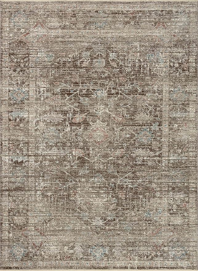 Loloi Magnolia Home by Joanna Gaines Millie Collection MIE-03 Charcoal/Dove 11'-6" x 15'-7", .25" Pile Height, Area Rug