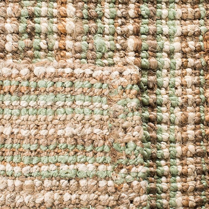 SAFAVIEH Natural Fiber Collection Accent Rug - 2' x 3', Sage & Natural, Handmade Chunky Textured Jute 0.75-inch Thick, Ideal for High Traffic Areas in Entryway, Living Room, Bedroom (NF447S)